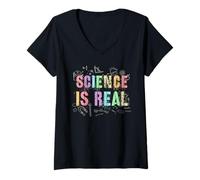Womens Cool Science is Real Physics Dad I Teach Teacher Nerd V-Neck T-Shirt