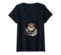 Womens Cool Snake Wearing His Royal Pride Costume V-Neck T-Shirt