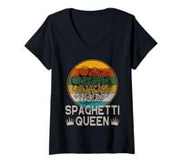 Womens Cool Spaghetti Art for Women Girls Italian Food Pasta Lover V-Neck T-Shirt