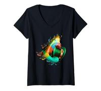 Women's Cool St. Patrick's Day Shark Irish Green Open Jaws Biting V-Neck T-Shirt