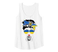 Womens Cool Ukrainian Coffee Mama Mom Girl Aunt Ukraine Flag Print Tank Top