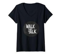Womens Cool Walk That Talk Stamp V-Neck T-Shirt