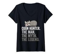Women's Coon Hunter The Man The Myth The Legend V-Neck T-Shirt