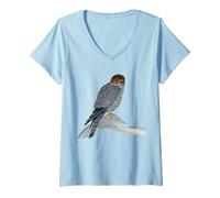 Women's Cooper's Hawk Original Ornithology Bird Art V-Neck T-Shirt