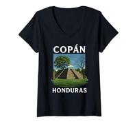 Womens Copan Honduras Mayan Ruins Travel 504 Tegucigalpa Honduran V-Neck T-Shirt