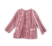 Womens Coral Fleece Post Surgery Tearaway Top Double Zipper Long Sleeve Nursing Paralysis Elderly Clothing (Color : Red, Size : XXL)