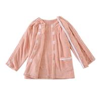Womens Coral Fleece Post Surgery Tearaway Top Double Zipper Long Sleeve Nursing Paralysis Elderly Clothing (Color : Pink, Size : M)