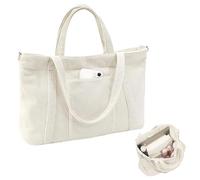 Women's Corduroy Bag, Large Shopper Bag with Zip Pockets and Compartments, Tote Bag, Beach Bag, Handbag for Work, Office, Travel, Shopping, School