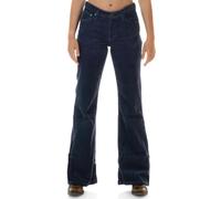 Women's Corduroy Bootcut Trousers Navy Blue, navy, 29W x 32L