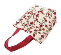 Women's Corduroy Cloth Tote Bag with Flower Pattern and Secured Buckles | Sturdy Firm Fabric Design for Office Workers, Quick Phone and Cash Access, Everyday Organisation across Occasions
