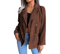 Womens Corduroy Jacket Oversized Long Sleeve Lapel Casual Button Down Ribbed Boyfriend Shirts 2024 Fashion Fall Transitional Jacket Business Office Work Jacket for Women UK