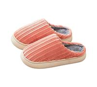 Women's Corduroy Slippers Lightweight Comfortable Memory Foam Slip on Plush House Slippers Cuddly Warm Winter Bedroom Indoor House Shoes for Diabetic Swollen Feet Size 7 Pink