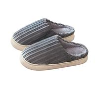 Women's Corduroy Slippers Lightweight Comfortable Memory Foam Slip on Plush House Slippers Cuddly Warm Winter Bedroom Indoor House Shoes for Diabetic Swollen Feet Size 7.5 Grey