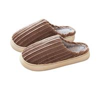 Women's Corduroy Slippers Lightweight Comfortable Memory Foam Slip on Plush House Slippers Cuddly Warm Winter Bedroom Indoor House Shoes for Diabetic Swollen Feet Size 7 Brown