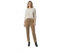 Women's Corduroy Trousers Half Elasticated Waist Straight Leg Comfy Pants with Pockets UK 8-20 (Camel 12 Long)