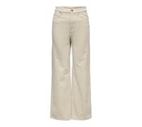 Women's corduroy wide leg Trousers Only Onlhope global Blanc 42x32