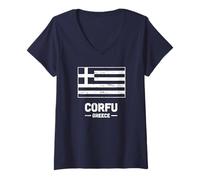 Womens Corfu Greece - Ionian Greek Island Corfu V-Neck T-Shirt