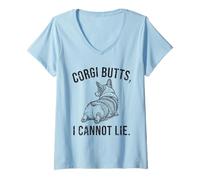 Womens Corgi Butts I Cannot Lie Corgi Mom Funny Dog Butt Owner Gift V-Neck T-Shirt