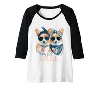 Womens Corgi Dogs Sweet Will Bite Savage Cheeky Cute Humor Raglan Baseball Tee