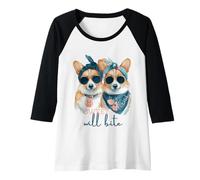 Womens Corgi Dogs Sweet Will Bite Savage Cheeky Cute Humor Raglan Baseball Tee