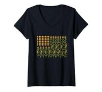 Women's Corn American Flag Farmer Farming Agriculture Patriotic V-Neck T-Shirt