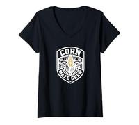 Womens Corn Maze Crew Scary Halloween Corn Maze V-Neck T-Shirt