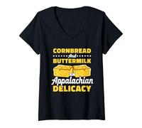 Womens Cornbread and Buttermilk an Appalachian Delicacy Baker V-Neck T-Shirt