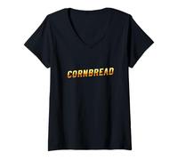 Women's Cornbread Comfort Food Southern Cooking Baking Vintage Retro V-Neck T-Shirt