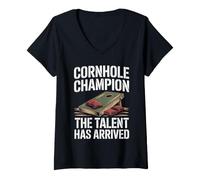 Women's Cornhole Team Champion Cornhole Champion The Talent Has Left V-Neck T-Shirt