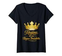 Women's Corona Sono la Regina del mio Regno Invisibile V-Neck T-Shirt