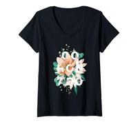 Women's Coronado Island Floral Design Coronado Beach San Diego CA V-Neck T-Shirt