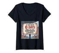 Womens Corporate Layoffs - Fight The Oligarchy V-Neck T-Shirt