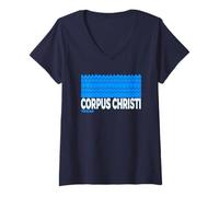 Women's Corpus Christi TX - Corpus Christi Texas Aquatic V-Neck T-Shirt