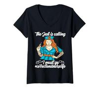 Womens Correctional Nurse The jail is calling I must go V-Neck T-Shirt