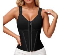 Women's Corset Bustier Waist Training Corset Tummy Control Corset Sports Camisole Workout Bodyshaper Halterneck Vest Spaghetti Corset Gym Tank Top Sporty Bra Lightweight Vest, O Black, S