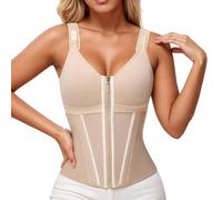 Women's Corset Bustier Waist Training Corset Tummy Control Corset Sports Camisole Workout Bodyshaper Halterneck Vest Spaghetti Corset Gym Tank Top Sporty Bra Lightweight Vest, O Beige, M