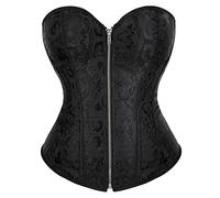 Women's Corset Top Lace Up Satin Boned Overbust Bustier Top Bustiers Lace-Up Vintage Bustier Shapewear Lingerie Ruffle Trim Waist Bodyshaper Lingeries Tops Christmas, Pirate Party, Wedding