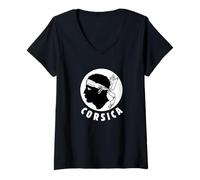Womens Corsica Corsica Lovers Moorish Head 2A 2B Gang T-Shirt V-Neck T-Shirt