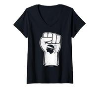 Women's Corsica Map Moor Head Corsican Pride Island Design V-Neck T-Shirt