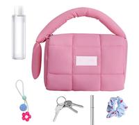 Women's Cosmetic Bag - Large Capacity, Waterproof and Portable | Puff Shaped Makeup Organizer for Travel and Daily Use, hot pink, Please refer to the description, Please refer to description