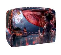 Women's Cosmetic Bags Beautiful Geisha Makeup Case Travel Toiletry Bag Cosmetics Organizer 18.5x7.5x13cm
