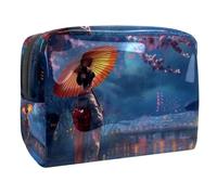 Women's Cosmetic Bags Beautiful Geisha Makeup Case Travel Toiletry Bag Cosmetics Organizer 18.5x7.5x13cm