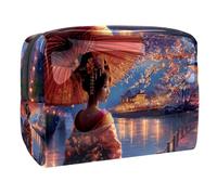 Women's Cosmetic Bags Beautiful Geisha Makeup Case Travel Toiletry Bag Cosmetics Organizer 18.5x7.5x13cm