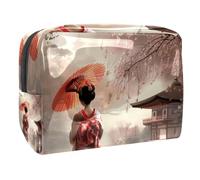 Women's Cosmetic Bags Beautiful Geisha Makeup Case Travel Toiletry Bag Cosmetics Organizer 18.5x7.5x13cm