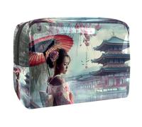 Women's Cosmetic Bags Beautiful Geisha Makeup Case Travel Toiletry Bag Cosmetics Organizer 18.5x7.5x13cm
