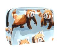 Women's Cosmetic Bags Cute Red Pandas Makeup Case Travel Toiletry Bag Cosmetics Organizer 18.5x7.5x13cm