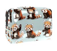 Women's Cosmetic Bags Cute Red Pandas Makeup Case Travel Toiletry Bag Cosmetics Organizer 18.5x7.5x13cm