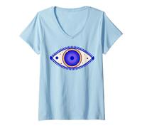 Women's Cosmic Evil Eye for Celestial Nazar Protection V-Neck T-Shirt