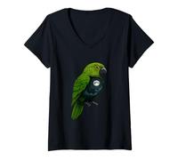 Womens Cosmic Parrot Under The Moon V-Neck T-Shirt