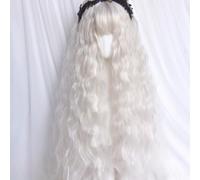 Women's Cosplay Lolita Wigs Silver White Super Long Curly Wavy 1m Wig Natural Fluffy Curls Elegant for Halloween Christmas